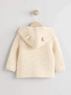 Next Écru moucheté - Bébé à capuche en tricot Cardigan Hot