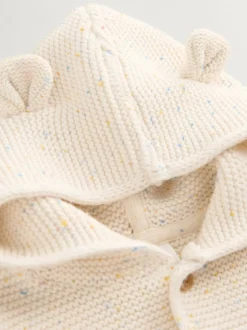 Next Écru moucheté - Bébé à capuche en tricot Cardigan Hot