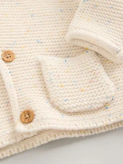 Next Écru moucheté - Bébé à capuche en tricot Cardigan Hot