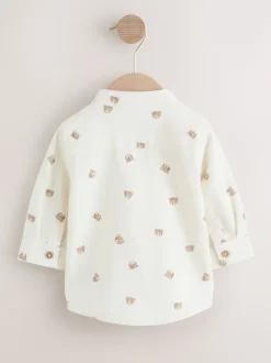 Next écru ours - Chemise Character imprimée sur l’ensemble à manches longues avec col grand-père (3mois7ans) Clearance