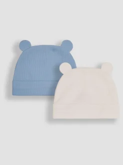 Jojo Maman Bébé côtelée Bleu - Lot de 2 chapeaux bébé Hot