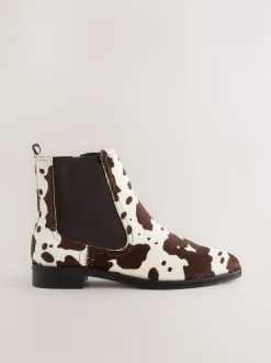 Next - Bottines Chelsea ultra confortables Cuir à imprimé vache Best