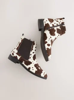 Next - Bottines Chelsea ultra confortables Cuir à imprimé vache Best