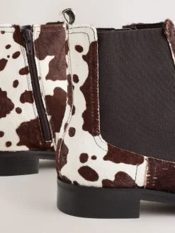 Next - Bottines Chelsea ultra confortables Cuir à imprimé vache Best