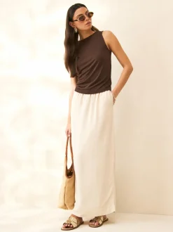 Next - Sandales mules à fente Cuir doré Hot