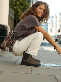 Next Cuir huilé marron chocolat - Chelsea Bottes/Bottines Forever Comfort® à bout rond Hot