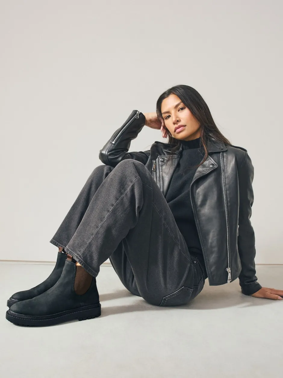 Next Cuir huilé noir - Chelsea Bottes/Bottines Forever Comfort® à bout rond Outlet