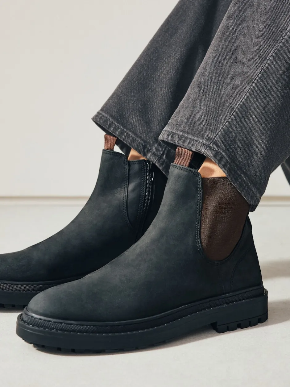 Next Cuir huilé noir - Chelsea Bottes/Bottines Forever Comfort® à bout rond Outlet