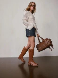 Next Cuir marron fauve - Bottes à enfiler Forever Comfort® hauteur genou Discount