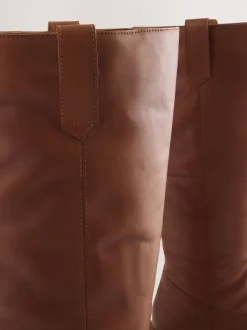 Next Cuir marron fauve - Bottes à enfiler Forever Comfort® hauteur genou Discount