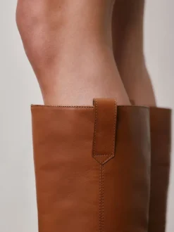 Next Cuir marron fauve - Bottes à enfiler Forever Comfort® hauteur genou Discount