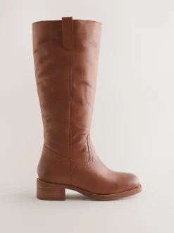 Next Cuir marron fauve - Bottes à enfiler Forever Comfort® hauteur genou Discount