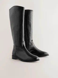 Next Cuir noir - Bottes d’équitation plates Forever Comfort® Clearance
