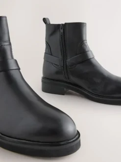 Next Cuir noir - Bottes Forever Comfort® Hardware Harness Chelsea Sale