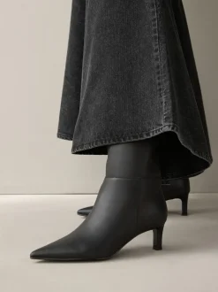 Next Cuir noir - Bottes skinny à talons hauteur genou