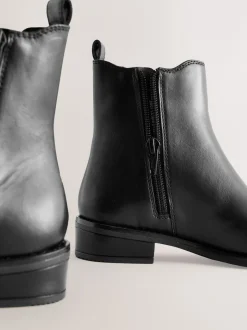 Next Cuir noir - Bottines Chelsea à talon New