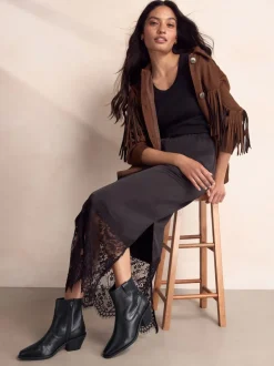 Next Cuir noir - Bottines cowboy à talons carrés Hot