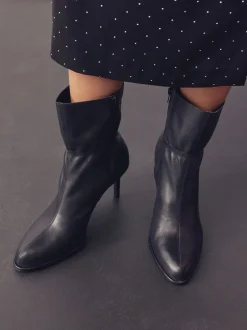 Next Cuir noir - Bottines Forever Comfort® froncées Hot