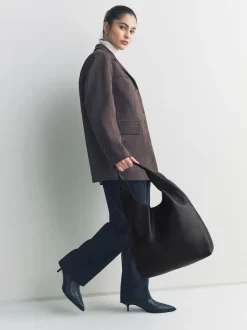 Next Cuir noir - Sac à bandoulière ample Online