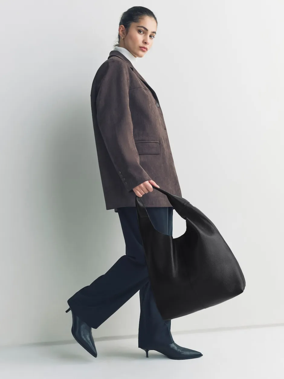 Next Cuir noir - Sac à bandoulière ample Online