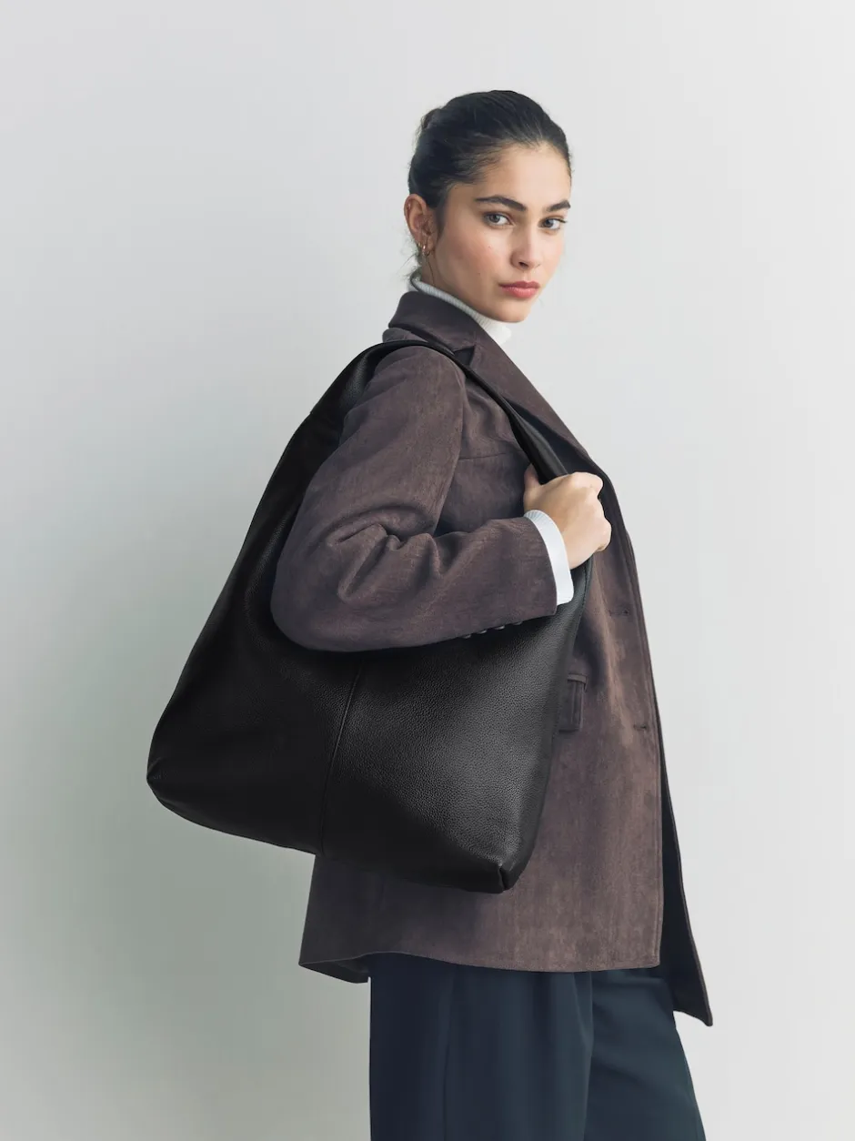 Next Cuir noir - Sac à bandoulière ample Online