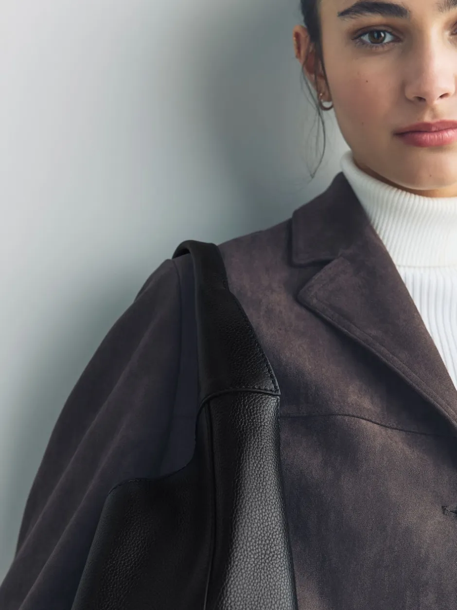 Next Cuir noir - Sac à bandoulière ample Online