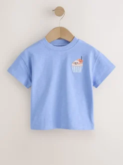 Next Cupcake bleu - T-shirt brodé à manches courtes (3mois à7ans) Online