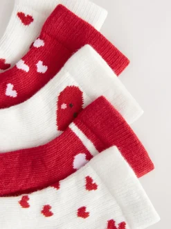Next - Lot de 5 chaussettes pour bébé (0mois-2ans) Cœur rouge Outlet