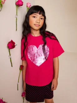 Next Cœur rouge - T-shirt à sequins (3-16 ans) Outlet