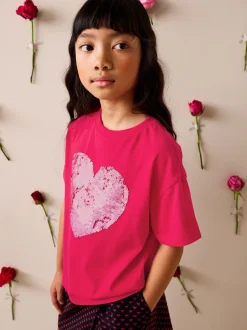Next Cœur rouge - T-shirt à sequins (3-16 ans) Outlet