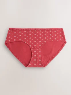 Next - Lot de 4 culottes en coton et dentelle Cœur rouge/vert à carreaux Sale