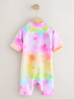 Next - Maillot de bain Sunsafe (3mths-10yrs) Cœurs arc-en-ciel ombrés