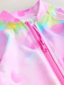 Next - Maillot de bain Sunsafe (3mths-10yrs) Cœurs arc-en-ciel ombrés