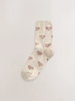 Next - Laine thermale Blend Chaussettes de cheville 3 Lot avec soie Cœurs bleu marine/baie New