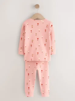 Next Cœurs écru/rose - Lot de 2 pyjamas gaufrés (9mois à12ans) Sale