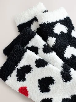 Next Cœurs rouges noir/blanc - Lot de 2 paires de chaussettes douillettes Sale