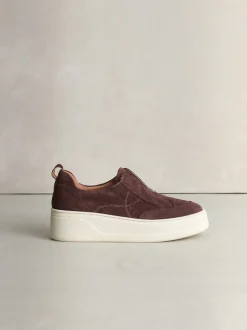 Next Daim marron chocolat - Baskets Signature en cuir à plateforme compensée épaisse Best