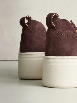 Next Daim marron chocolat - Baskets Signature en cuir à plateforme compensée épaisse Best