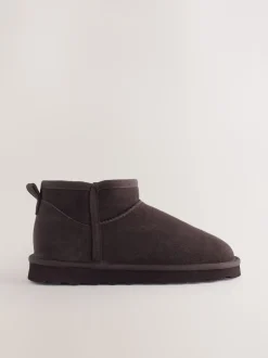 Next Daim marron chocolat - Bottes en fausse fourrure déperlantes Sale