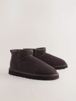 Next Daim marron chocolat - Bottes en fausse fourrure déperlantes Sale