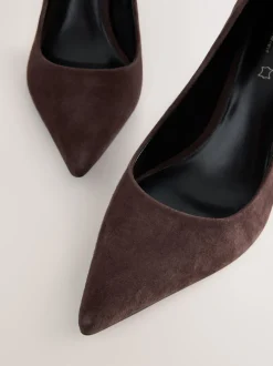 Next - Chaussures de milieu de terrain en cuir Daim marron chocolat Discount