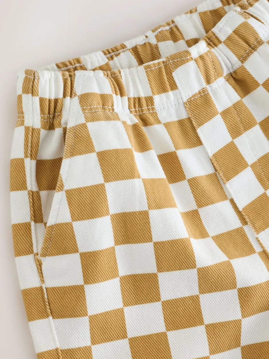 Next - Pantalon large à enfiler (3mois-7ans) Damier jaune/blanc Hot
