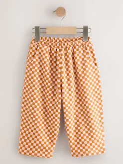 Next Damier orange - Pantalon jambe Barrel (3mois-7ans) Outlet