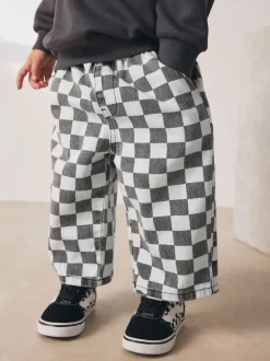 Next Damier/rayures bleues - Lot de 2 pantalons larges à enfiler (3mois7ans) Discount