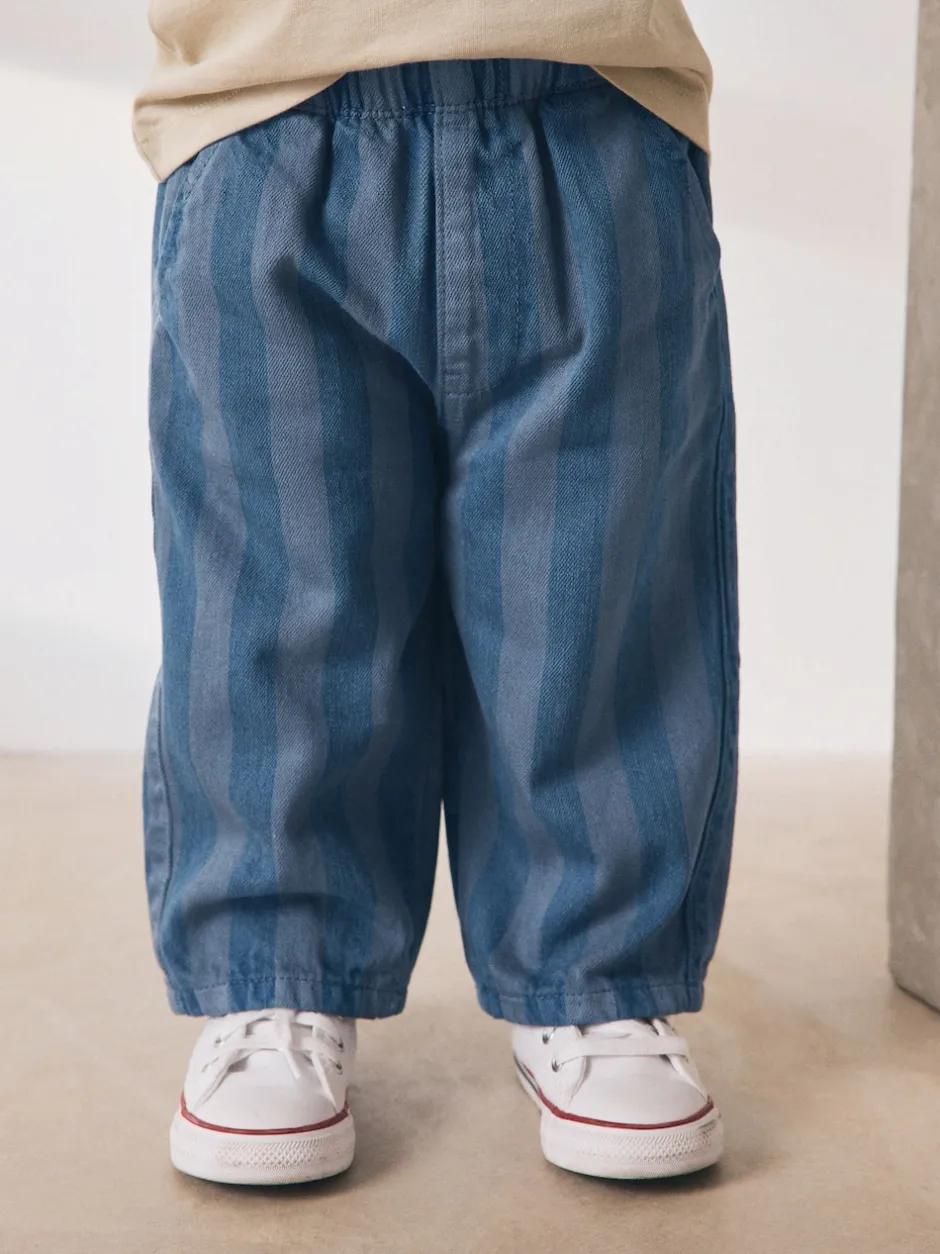 Next Damier/rayures bleues - Lot de 2 pantalons larges à enfiler (3mois7ans) Discount
