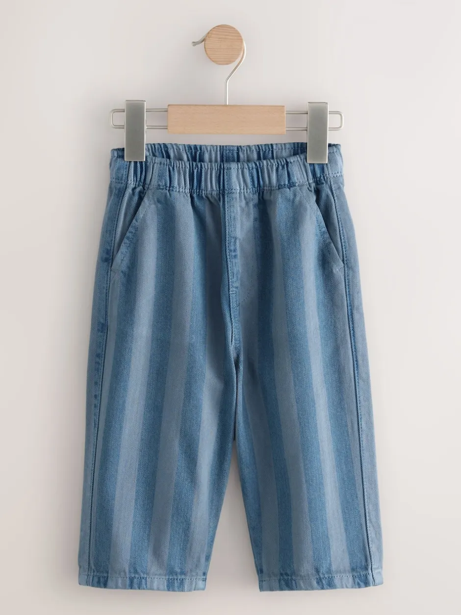 Next Damier/rayures bleues - Lot de 2 pantalons larges à enfiler (3mois7ans) Discount