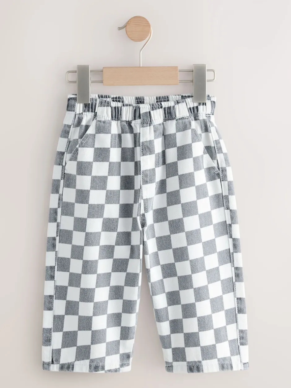 Next Damier/rayures bleues - Lot de 2 pantalons larges à enfiler (3mois7ans) Discount