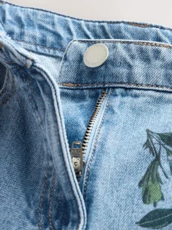 Next - Jeans à jambe large (3-16ans) Denim Bleu Fleuri Imprimé mi-haut Hot