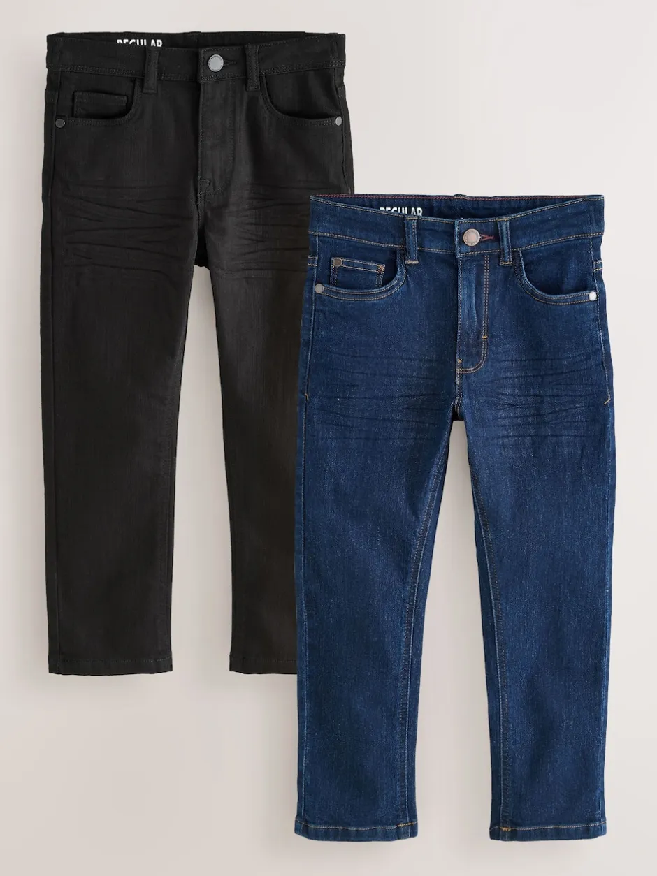 Next Denim bleu foncé/noir - Jean extensible, lot de 2 (3-17ans) Discount