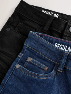 Next Denim bleu foncé/noir - Jean extensible, lot de 2 (3-17ans) Discount